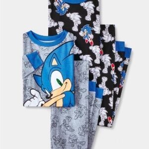 4 pieces Komar Kids Sonic Pajama Set - Blue and Black